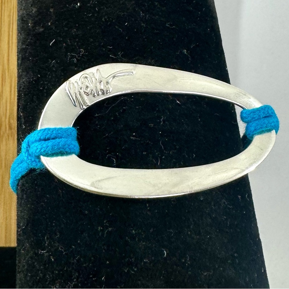 IPPOLITA Signature Sterling Silver Abstract Oval Blue Cord Toggle Bracelet